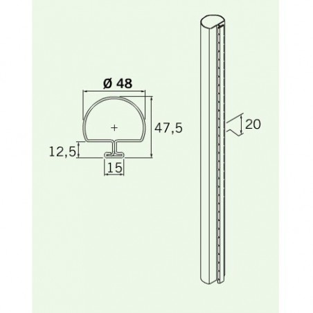 Poteau tube rond 48mm - Poteaux de clôture pour grillage - 4