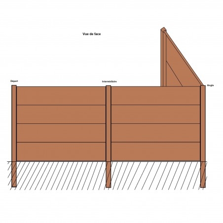 Poteau béton ANGLE pour Simple face - Clôture béton imitation BOIS SIMPLE FACE - 3