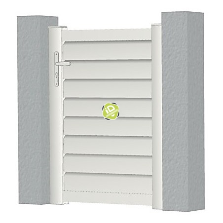 Portillon PVC Brise-Vue Cadre alu intégré - Portails & Portillons ajourés en PVC - 2 Portillon PVC Brise-Vue Cadre alu intégré - Portails & Portillons ajourés en PVC - 2