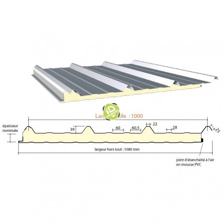 Panneau Ondatherm 1040TS - Bac acier isolé - 2