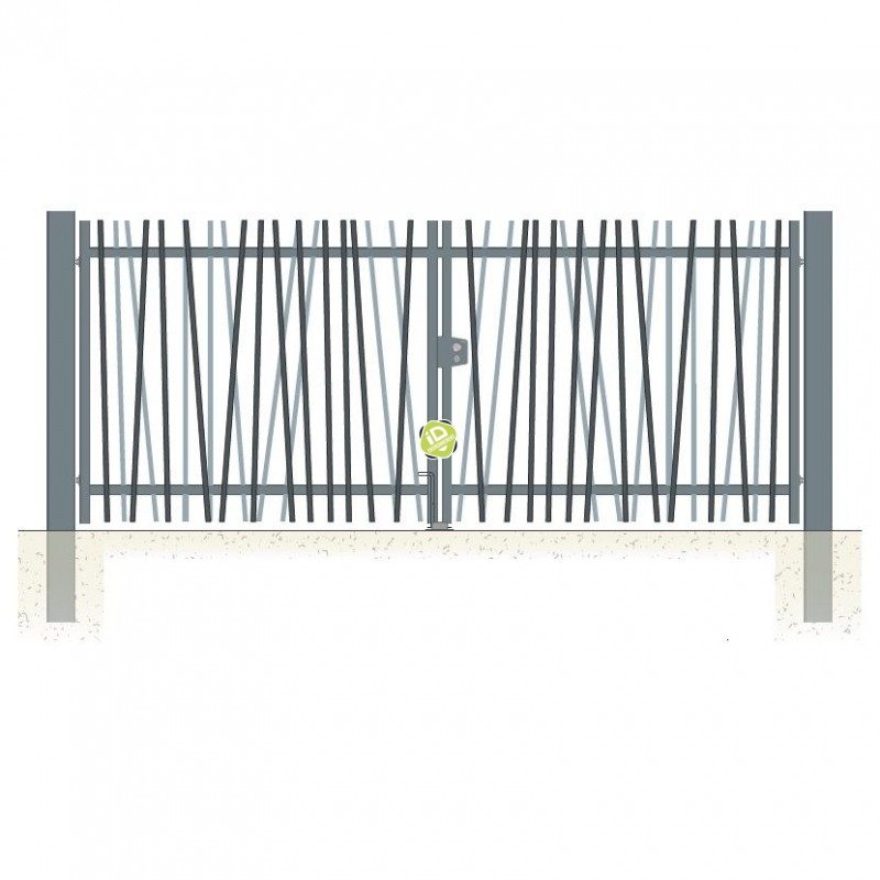 Portail barreaudé Ø25 Cannisse pivotant - Portails industriels pivotants - 1