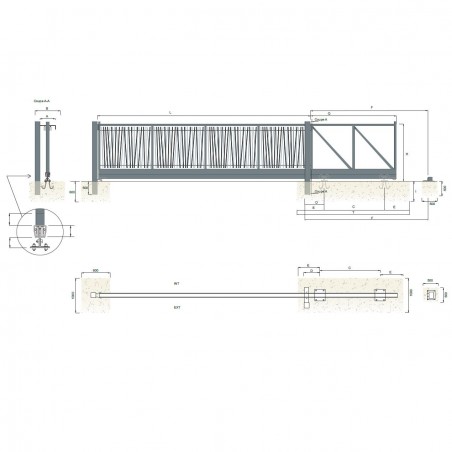 Portail barreaudé Ø25 Cannisse autoportant - Portails industriels autoportants - 1