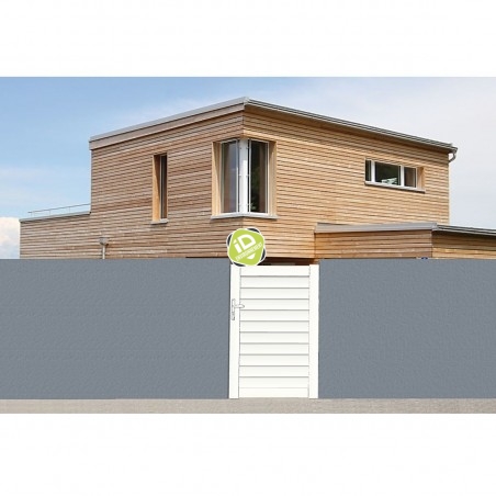 Portillon PVC Brise-Vue Cadre alu intégré - Portails & Portillons ajourés en PVC - 1 Portillon PVC Brise-Vue Cadre alu intégré - Portails & Portillons ajourés en PVC - 1