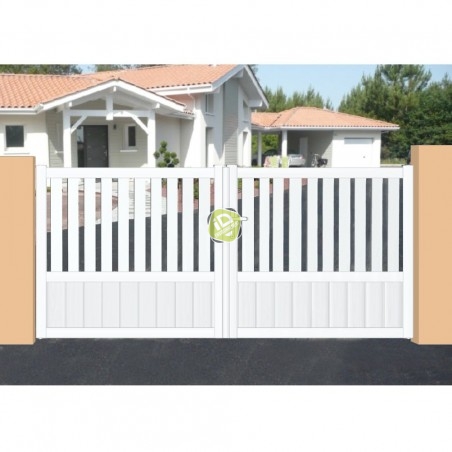 Portail / Portillon PVC P.S.05 Cadre alu intégré - Portails & Portillons semi-ajourés en PVC - 1 Portail / Portillon PVC P.S.05 Cadre alu intégré - Portails & Portillons semi-ajourés en PVC - 1