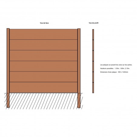 Plaque béton imitation Panneau Bois FINITION - Clôture béton imitation BOIS DOUBLE FACE - 4