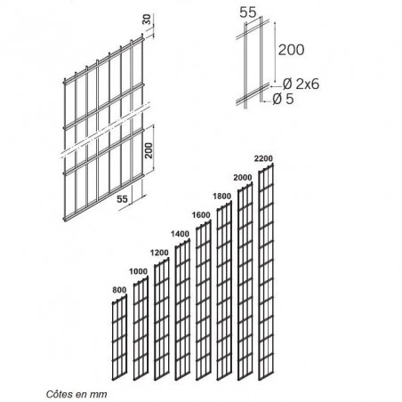 Occultant en aluminium pour panneau rigide Hauteur 0,63 m MRT