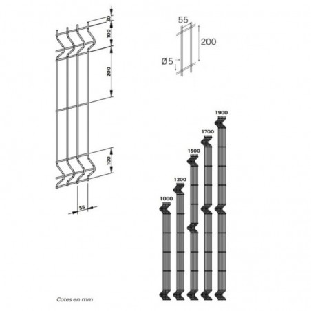 Kit Grillage rigide avec soubassement Pro (Ø 4/5mm)