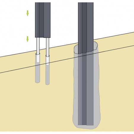 Poteau alu - Pack complet avec tubes à sceller - Clôture pleine en acier METACLO - 4