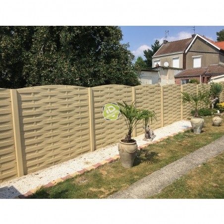 Lasure teintée pour clôture béton - Clôture béton imitation BOIS ou PIERRE - 2