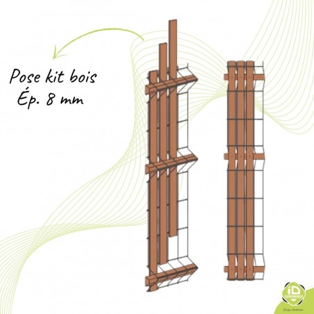 ID-Environnement - Kit d'occultation (brise-vue) en bois Épicéa - Schéma - Pose