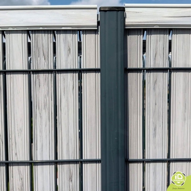 ID-Environnement - Kit d'occultation (brise-vue) en pvc rigide - Blanc grisé