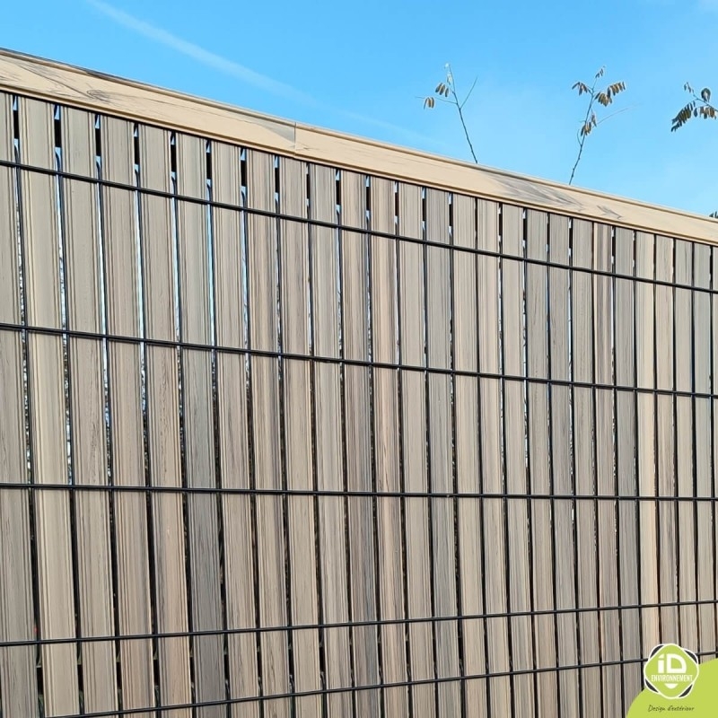 ID-Environnement - Kit d'occultation (brise-vue) en pvc rigide - Bois grisé