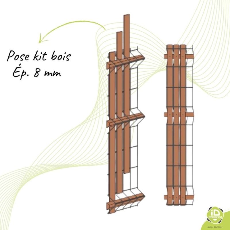 ID-Environnement - Kit d'occultation (brise-vue) en Bois MÉLÈZE - Pose