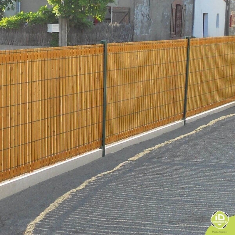 ID-Environnement - Kit d'occultation (brise-vue) en Bois MÉLÈZE - Grillage rigide