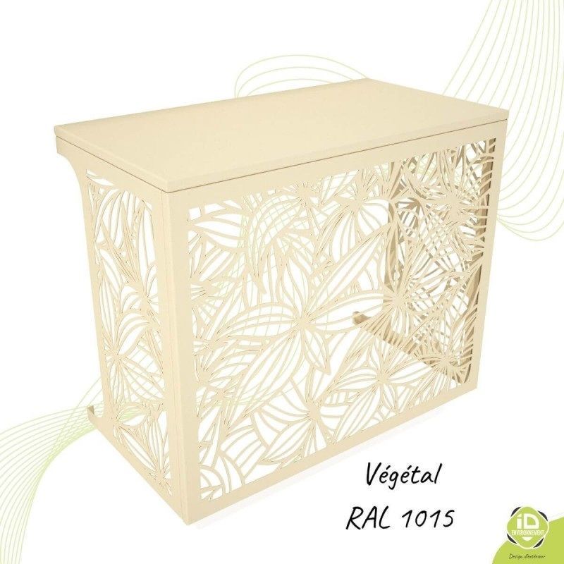 ID-Environnement - Cache climatisation et pompe à chaleur au sol - Vegetal Beige RAL 1015