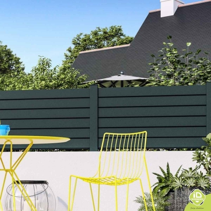 poteau-alu-cloture-brise-vue-platine-lame-gris