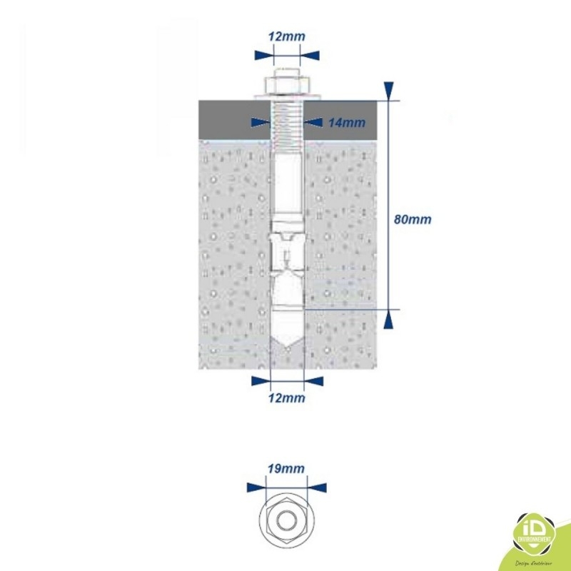 goujon-inox-platine-schema
