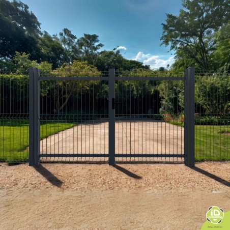 portail-grillage-treillis-mailles-200x55-jardin-gris portail-grillage-treillis-mailles-200x55-jardin-gris