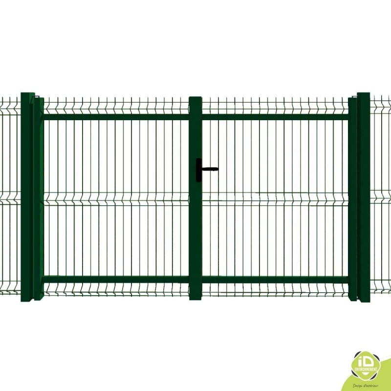 portail-grillage-treillis-mailles-200x55-vert