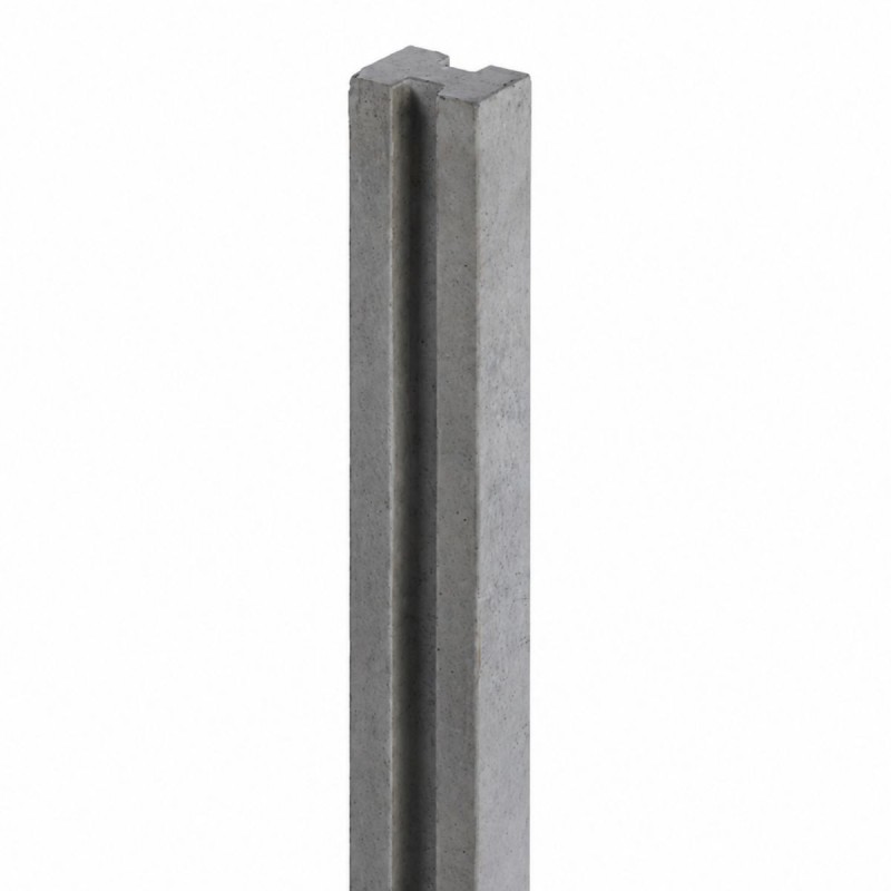 Poteau intermédiaire en béton gris pour clôture béton