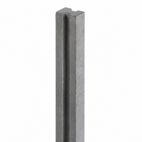 Poteau intermédiaire en béton gris pour clôture béton