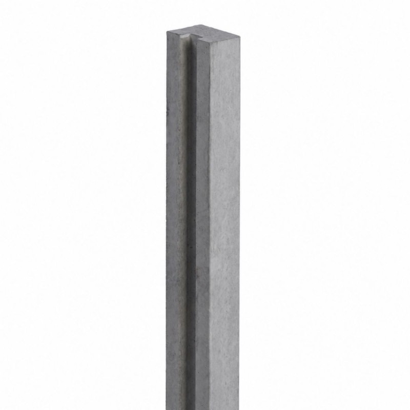 Poteau de finition en béton gris pour clôture béton.
