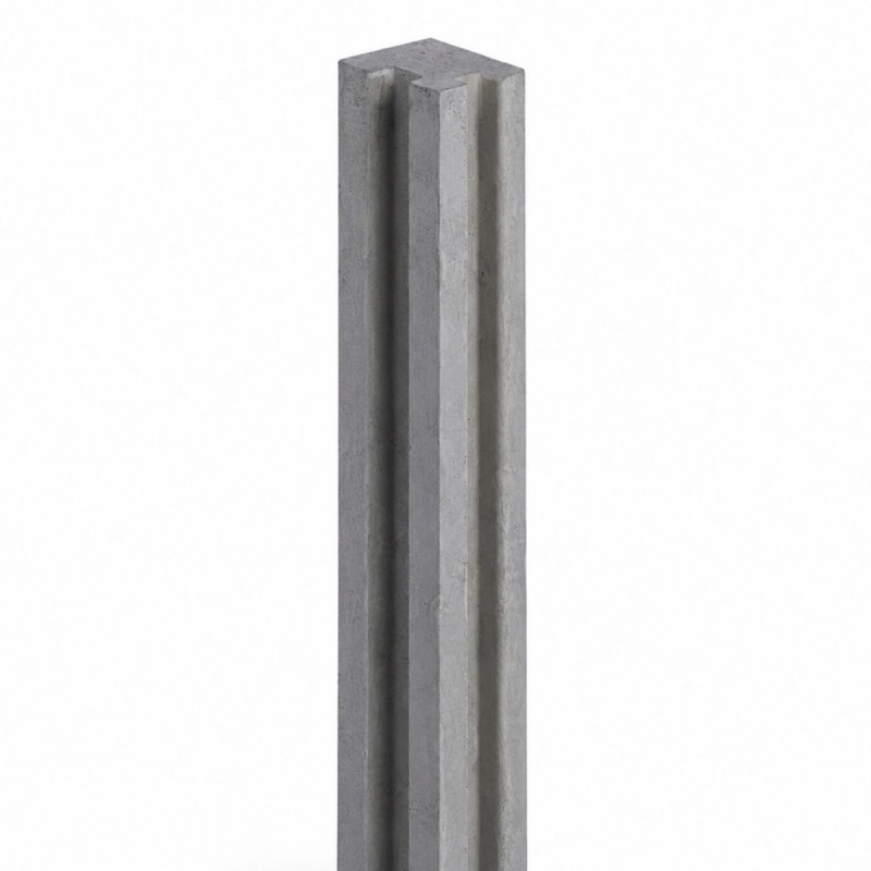 Poteau béton angle gris pour clôture béton