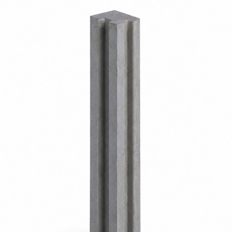 Poteau béton angle gris pour clôture béton